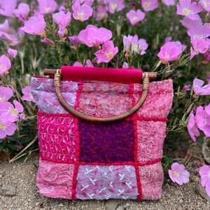 Handmade Pink Quilt Handbag
